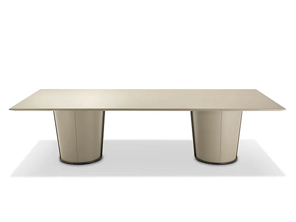 Rectangular Meeting Table Covered with Tanned Leather i 4 Mariani Papier factory i 4 Mariani from Italy. Foto №1