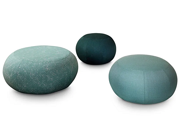 Round canvas garden pouf with removable cover Saba Geo factory SABA from Italy. Foto №1