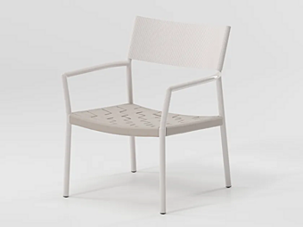 Aluminium Easy Chair with Armrests and Woven Fabric Seat KETTAL Passage