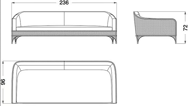 3-seater wooden and fabric outdoor garden sofa CPRN HOMOOD OD1029 factory CPRN HOMOOD from Italy. Foto №2