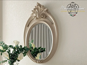 Baroque Oval Wall Mounted Framed Mirror Modenese Luxury Interiors 13676