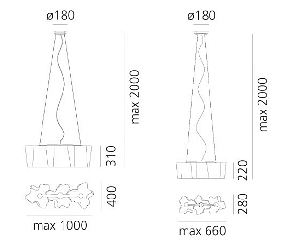 LED pendant lamp made of blown glass Logico 3 by Artemide 0455010A, 0455020A, 0697020A factory Artemide from Italy. Foto №3