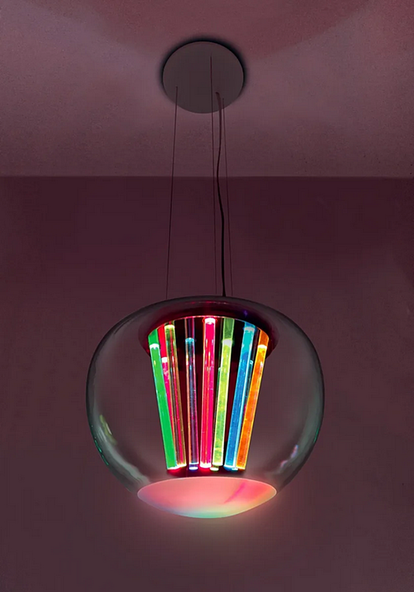 LED pendant lamp made of blown glass Artemide Spectral Light 0341010A factory Artemide from Italy. Foto №6