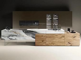Linear Kitchen in Marble and Xglass by LAGO Collection 36E8 1922 Linear Kitchen in Marble and Xglass by LAGO Collection 36E8 1922 factory LAGO from Italy