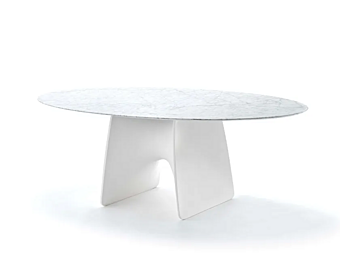 Round Carrara Marble Dining Table Lux FASEM