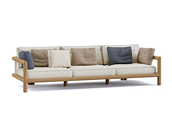 Three-Seater Garden Sofa Iroko Imane Paolo Castelli