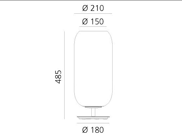 LED Table Lamp in Blown Glass Gople Artemide factory Artemide from Italy. Foto №23