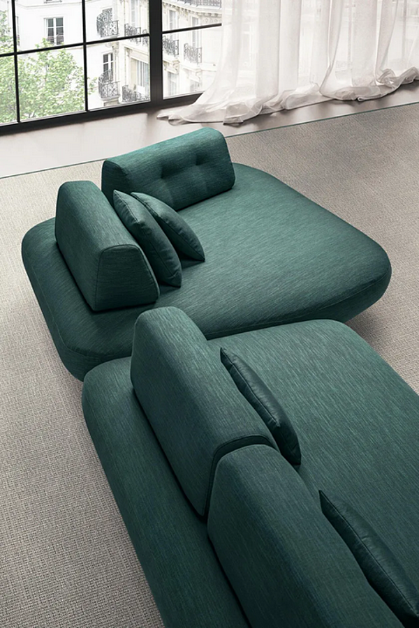Corner fabric sofa sand LAGO 1153 factory LAGO from Italy. Foto №3