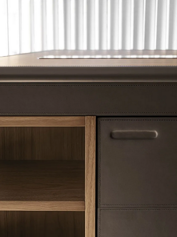 Wooden executive desk with drawers I 4 Mariani Noah factory i 4 Mariani from Italy. Foto №5