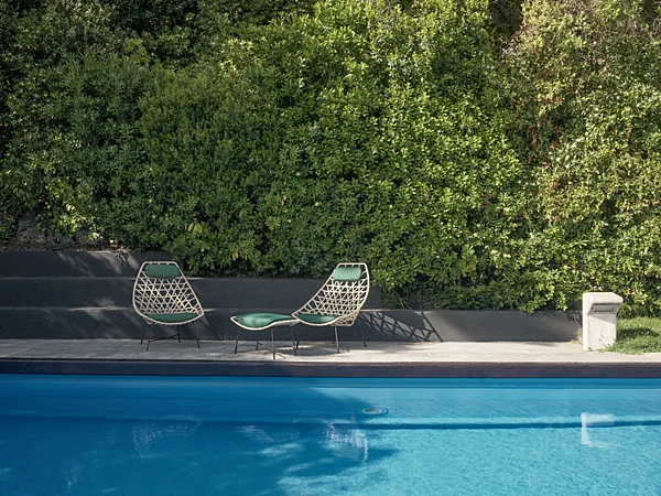 Rectangular Garden Footstool Woven Fabric Potocco Cut 910 PPR 910/PPR factory POTOCCO from Italy. Foto №2