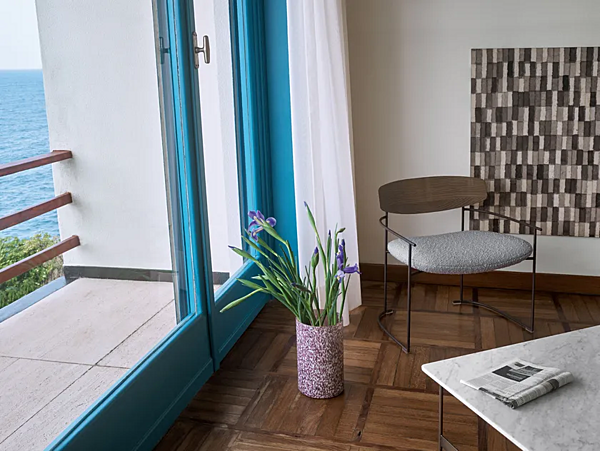 Metal armchair with fabric seat and armrests Potocco Keel 922 L 922/L factory POTOCCO from Italy. Foto №3