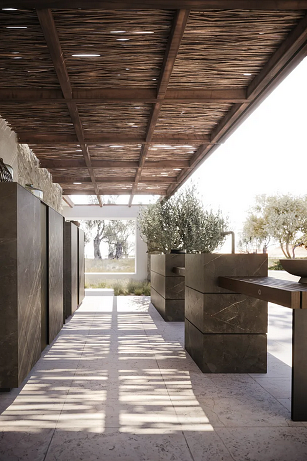 Outdoor Kitchen Project 01 Stoneware and Wood MODULNOVA factory Modulnova from Italy. Foto №5