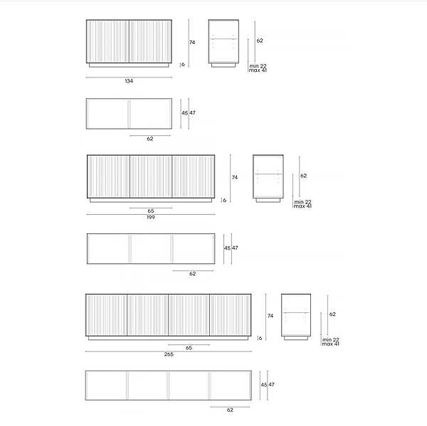 Chest of drawers FIAM Echo line factory FIAM from Italy. Foto №3