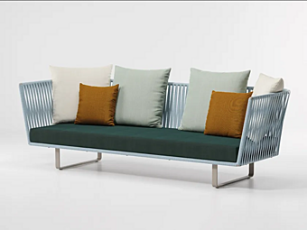 Garden sofa with upholstered back KETTAL Bitta factory KETTAL from Italy