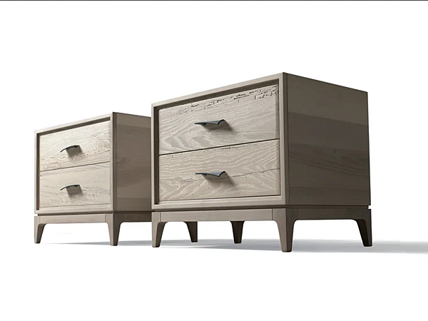 Rectangular walnut bedside table with drawers DALE Velo M 633 factory DALE from Italy. Foto №2