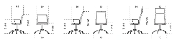 Leather office chair with armrests Gallotti&Radice OFX09 5 spoke base factory Gallotti & Radice from Italy. Foto №2