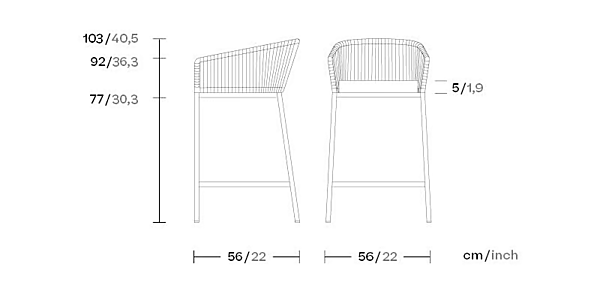 High stool Bitta Kettal aluminum outdoor furniture factory KETTAL from Italy. Foto №6