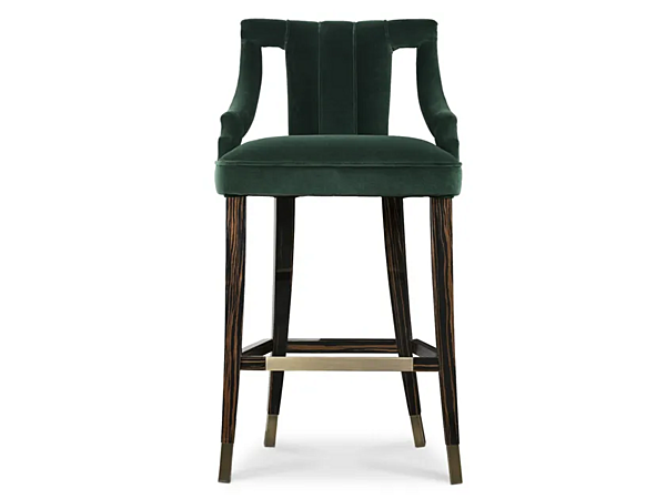 High upholstered velvet stool with armrests BRABBU Cayo Stool factory BRABBU from Italy. Foto №1