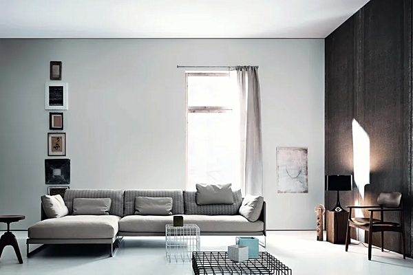 Sectional fabric sofa Livingston Saba factory SABA from Italy. Foto №5