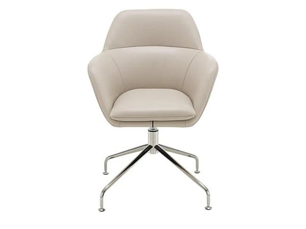 Swivel leather chair with armrests on 4 spoke base LIGNE ROSET Amédée 10261716 factory LIGNE ROSET from Italy. Foto №1