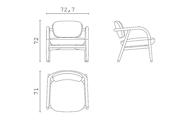 Fabric easy chair with armrests Maiori CPRN HOMOOD factory CPRN HOMOOD from Italy. Foto №2