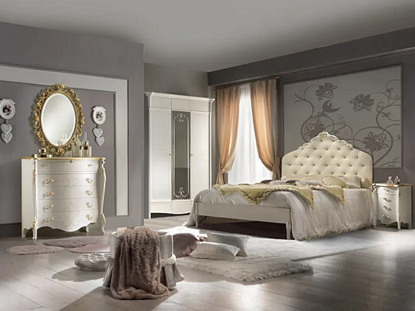 Wooden double bed with tufted backrest CASA +39 Bellini 423 factory CASA +39 from Italy. Foto №2