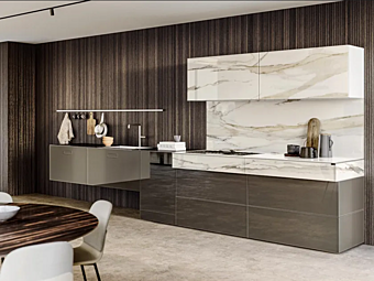 Linear Fitted Kitchen Marble Xglass LAGO 36E8 1090 Linear Fitted Kitchen Marble Xglass LAGO 36E8 1090 factory LAGO from Italy