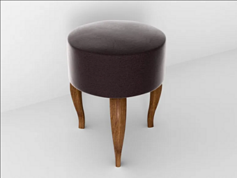 Low upholstered fabric stool Park Avenue Easy PKPOUFCHEETAH