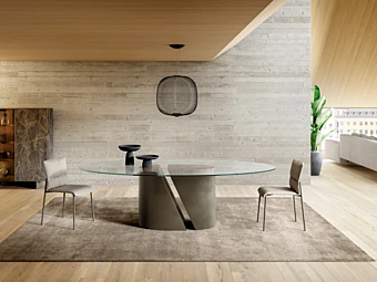 Oval glass dining table Wadi 2525E LAGO 2525E Oval glass dining table Wadi 2525E LAGO 2525E factory LAGO from Italy