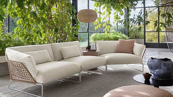Two-Seater Garden Sofa with Removable Fabric Cover Saba New York Soleil factory SABA from Italy. Foto №6