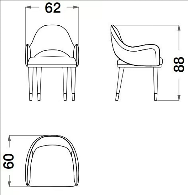 Armchair with Leather and Fabric Upholstery and Open Back CPRN HOMOOD Sesto Senso S514 factory CPRN HOMOOD from Italy. Foto №3