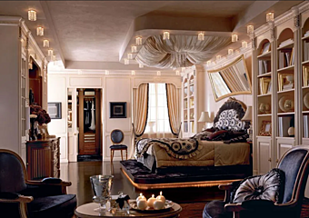 Solid wood bedroom set with upholstered headboard Martini Interiors La Vita e in Scena Solid wood bedroom set with upholstered headboard Martini Interiors La Vita e in Scena factory MARTINI INTERIORS from Italy
