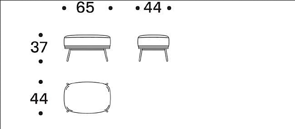 Upholstered Fabric Footstool Saba Kepi factory SABA from Italy. Foto №4