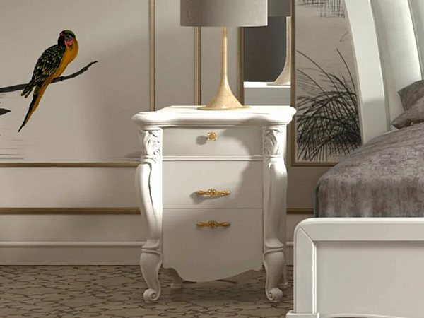 Wooden bedside table with drawers CASA +39 SMERALDO C22105 factory CASA +39 from Italy. Foto №1