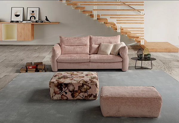 2-seater fabric sofa with soft back Marinelli Home Alba M1342 factory Marinelli Home from Italy. Foto №7