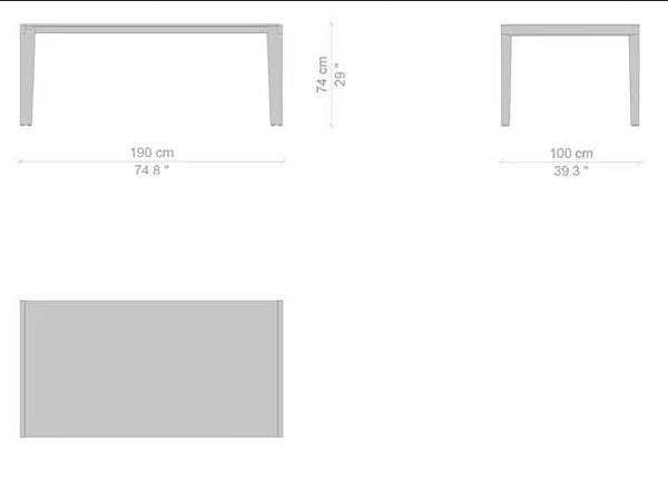 Extending Rectangular MDF Table Longplane CASSINA factory CASSINA from Italy. Foto №21