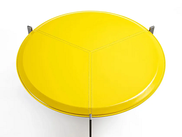 Round Tanned Leather Coffee Table Enrico Pellizzoni Sydney factory ENRICO  PELLIZZONI from Italy. Foto №4