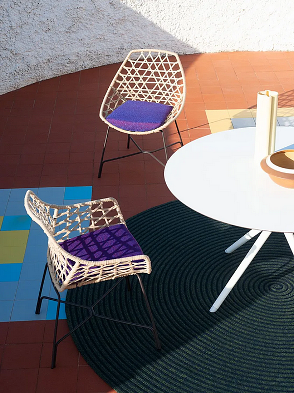 Garden Chair with Fabric Upholstery Potocco Cut 910 R 910/R factory POTOCCO from Italy. Foto №3