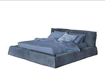 Double bed with upholstered headboard leather BAXTER Paris factory BAXTER from Italy