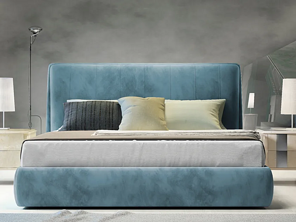 Double bed with upholstered headboard fabric CASA +39 ARES 2 A20001, A20006 factory CASA +39 from Italy. Foto №1