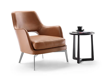 Leather armchair with armrests Gatsby FLEXFORM factory FLEXFORM from Italy