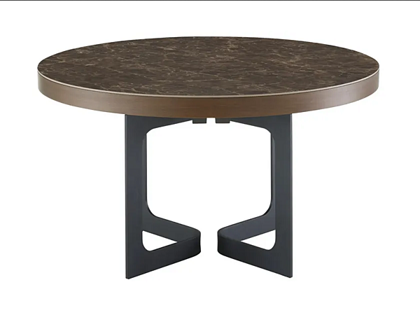 Round extending walnut table LIGNE ROSET Java 0E50GB1N factory LIGNE ROSET from Italy. Foto №1