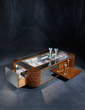 Low rectangular wooden coffee table CARPANELLI Arts factory CARPANELLI from Italy