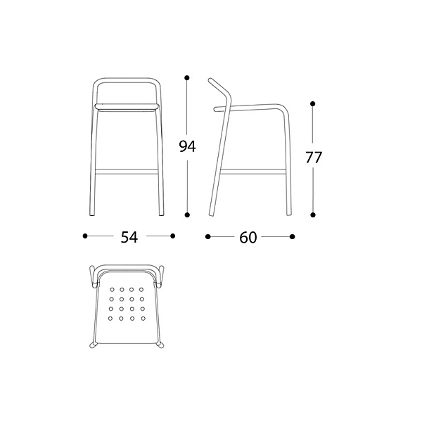 Stackable High Aluminium Garden Stool Noss VARASCHIN 24550/B, 24551/B, 24552/B, 24553/B factory VARASCHIN from Italy. Foto №9