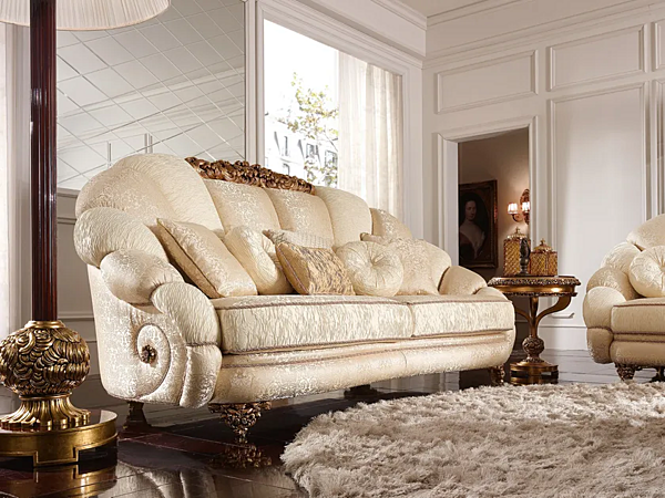 Fabric sofa with upholstered back A.R. Arredamenti Grand Royal factory A.R.ARREDAMENTI SRL from Italy. Foto №3