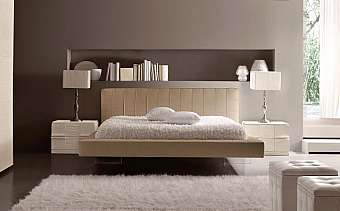 Bed BENEDETTI MOBILI Letto ALIANTE - con supporti in vetro factory BENEDETTI MOBILI from Italy