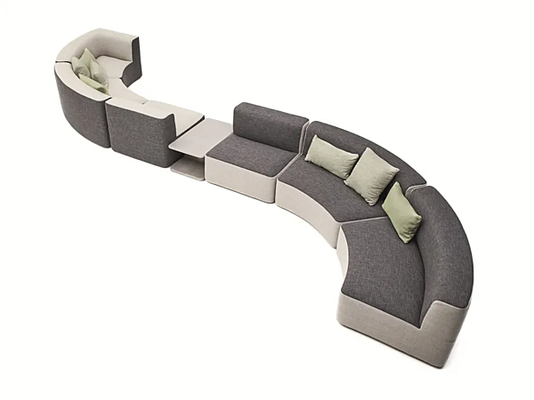 Curved modular fabric garden sofa with soft back VARASCHIN Circle Belt 221 factory VARASCHIN from Italy. Foto №9