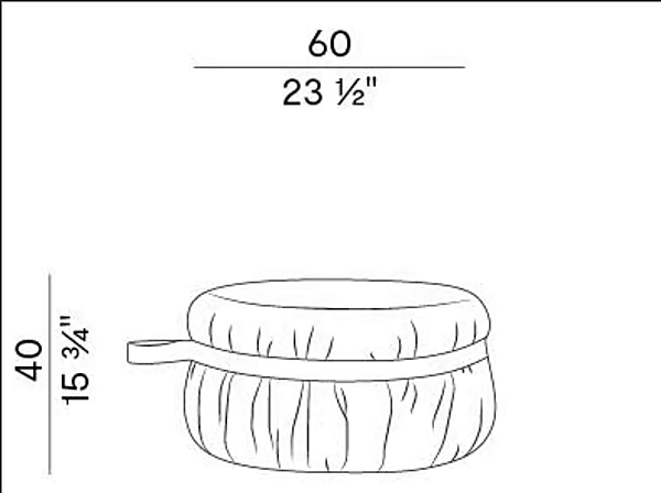 Upholstered round fabric pouf Potocco Herm 925 O60 925/060 factory POTOCCO from Italy. Foto №4