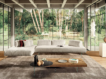 Fabric sofa with chaise longue Air Soft Free LAGO 1916