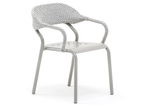 Stackable aluminium chair with armrests VARASCHIN Noss 2450 factory VARASCHIN from Italy. Foto №1